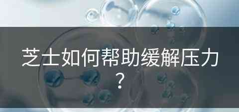 芝士如何帮助缓解压力？(芝士怎么喝)